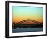 Sunset over Sydney Harbor Bridge, Australia-David Wall-Framed Photographic Print