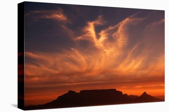 Sunset over Table Mountain-Charles O'Rear-Stretched Canvas