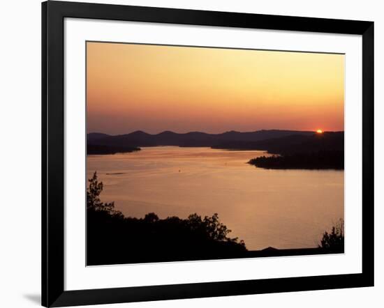 Sunset over Table Rock Lake near Kimberling City, Missouri, USA-Gayle Harper-Framed Photographic Print