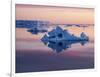 Sunset over tabular and glacial ice near Snow Hill Island, Weddell Sea, Antarctica-Michael Nolan-Framed Photographic Print