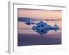 Sunset over tabular and glacial ice near Snow Hill Island, Weddell Sea, Antarctica-Michael Nolan-Framed Photographic Print