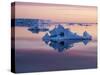 Sunset over tabular and glacial ice near Snow Hill Island, Weddell Sea, Antarctica-Michael Nolan-Stretched Canvas