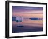 Sunset over tabular and glacial ice near Snow Hill Island, Weddell Sea, Antarctica-Michael Nolan-Framed Photographic Print