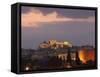 Sunset over the Acropolis, UNESCO World Heritage Site, Athens, Greece, Europe-Martin Child-Framed Stretched Canvas