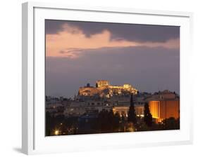 Sunset over the Acropolis, UNESCO World Heritage Site, Athens, Greece, Europe-Martin Child-Framed Photographic Print