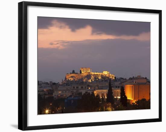 Sunset over the Acropolis, UNESCO World Heritage Site, Athens, Greece, Europe-Martin Child-Framed Photographic Print