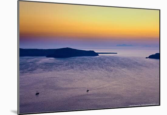 Sunset Over the Aegean Sea in Santorini Greece-null-Mounted Poster