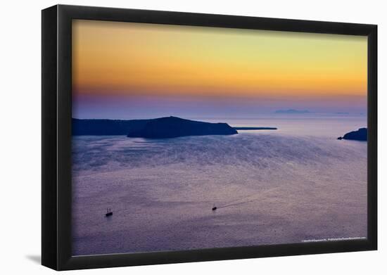 Sunset Over the Aegean Sea in Santorini Greece-null-Framed Poster