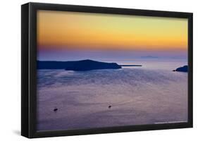 Sunset Over the Aegean Sea in Santorini Greece-null-Framed Poster