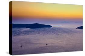 Sunset Over the Aegean Sea in Santorini Greece-null-Stretched Canvas