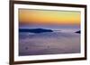 Sunset Over the Aegean Sea in Santorini Greece-null-Framed Photo