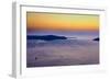 Sunset Over the Aegean Sea in Santorini Greece-null-Framed Photo