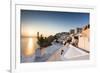 Sunset over the Aegean Sea Seen from a Terrace of the Typical Greek Village of Firostefani-Roberto Moiola-Framed Photographic Print