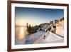 Sunset over the Aegean Sea Seen from a Terrace of the Typical Greek Village of Firostefani-Roberto Moiola-Framed Photographic Print