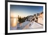 Sunset over the Aegean Sea Seen from a Terrace of the Typical Greek Village of Firostefani-Roberto Moiola-Framed Photographic Print
