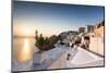 Sunset over the Aegean Sea Seen from a Terrace of the Typical Greek Village of Firostefani-Roberto Moiola-Mounted Photographic Print