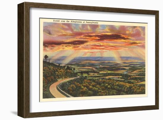 Sunset over the Alleghenies, Pennsylvania-null-Framed Art Print