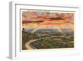 Sunset over the Alleghenies, Pennsylvania-null-Framed Art Print