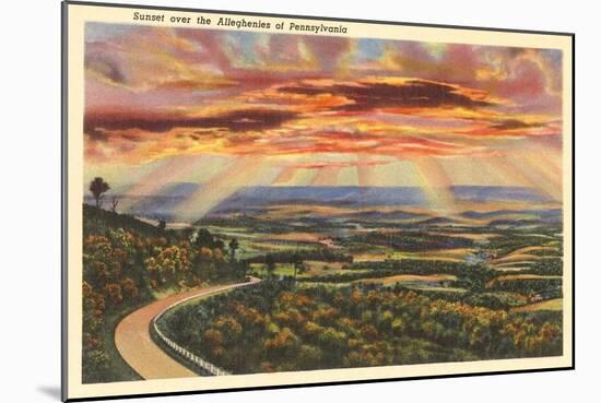 Sunset over the Alleghenies, Pennsylvania-null-Mounted Art Print