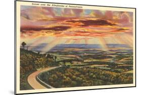 Sunset over the Alleghenies, Pennsylvania-null-Mounted Art Print