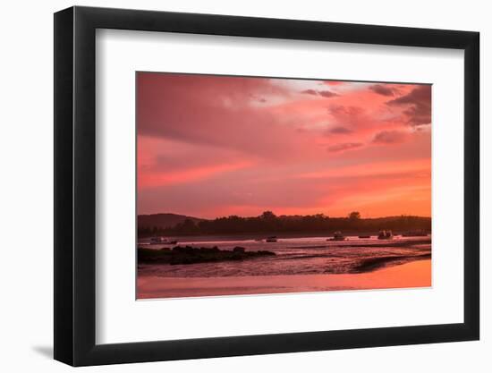 Sunset over the Annisquam Harbor, Annisquam, Cape Ann, Essex County, Massachusetts, USA-null-Framed Photographic Print