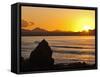 Sunset Over the Bay at Famara, Lanzarote's Finest Surf Beach, Canary Islands-Robert Francis-Framed Stretched Canvas