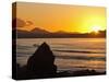 Sunset Over the Bay at Famara, Lanzarote's Finest Surf Beach, Canary Islands-Robert Francis-Stretched Canvas
