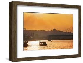 Sunset over the Bosphorus Strait.-Jon Hicks-Framed Photographic Print