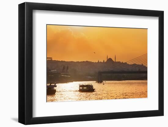 Sunset over the Bosphorus Strait.-Jon Hicks-Framed Photographic Print