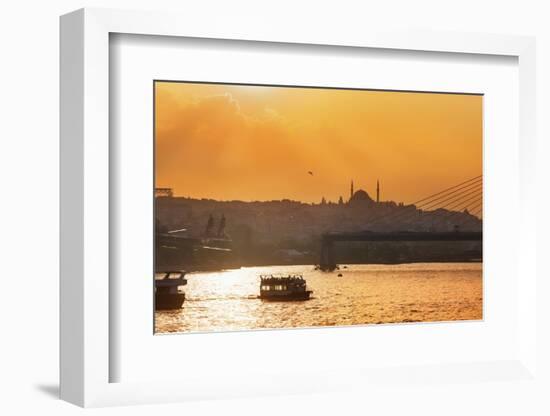 Sunset over the Bosphorus Strait.-Jon Hicks-Framed Photographic Print