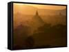Sunset over the Buddhist Temples of Bagan (Pagan), Myanmar (Burma)-Julio Etchart-Framed Stretched Canvas