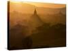 Sunset over the Buddhist Temples of Bagan (Pagan), Myanmar (Burma)-Julio Etchart-Stretched Canvas