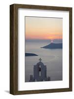 Sunset over the Caldera, Typical Church in Fore, Firostefani-Ruth Tomlinson-Framed Photographic Print