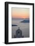 Sunset over the Caldera, Typical Church in Fore, Firostefani-Ruth Tomlinson-Framed Photographic Print