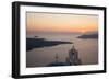 Sunset over the Caldera, Typical Church in Foreground, Firostefani-Ruth Tomlinson-Framed Photographic Print