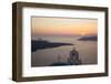 Sunset over the Caldera, Typical Church in Foreground, Firostefani-Ruth Tomlinson-Framed Photographic Print