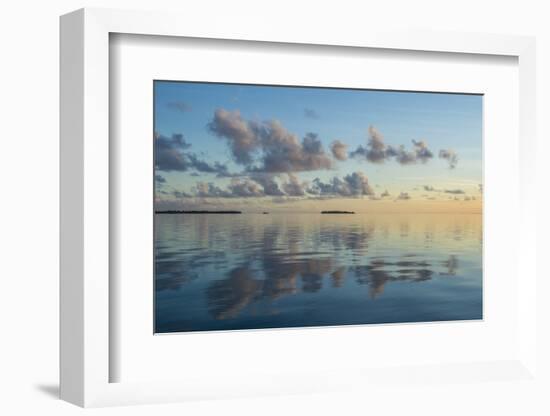 Sunset over the calm waters of Tikehau, Tuamotus, French Polynesia, Pacific-Michael Runkel-Framed Photographic Print