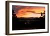 Sunset over the Cascade Range and city of Bend, Deschutes County, Oregon, USA-null-Framed Photographic Print