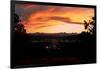 Sunset over the Cascade Range and city of Bend, Deschutes County, Oregon, USA-null-Framed Photographic Print