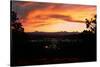 Sunset over the Cascade Range and city of Bend, Deschutes County, Oregon, USA-null-Stretched Canvas