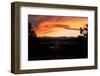 Sunset over the Cascade Range and city of Bend, Deschutes County, Oregon, USA-null-Framed Photographic Print