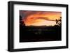 Sunset over the Cascade Range and city of Bend, Deschutes County, Oregon, USA-null-Framed Photographic Print