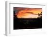 Sunset over the Cascade Range and city of Bend, Deschutes County, Oregon, USA-null-Framed Photographic Print