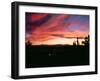 Sunset over the Cascade Range and city of Bend, Deschutes County, Oregon, USA-null-Framed Photographic Print