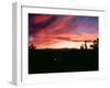 Sunset over the Cascade Range and city of Bend, Deschutes County, Oregon, USA-null-Framed Photographic Print