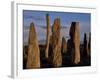 Sunset over the Central Circle of Ancient Standing Stones at Callanish, Dating to Neolithic Times-Mark Hannaford-Framed Photographic Print