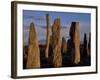 Sunset over the Central Circle of Ancient Standing Stones at Callanish, Dating to Neolithic Times-Mark Hannaford-Framed Photographic Print