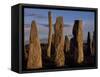 Sunset over the Central Circle of Ancient Standing Stones at Callanish, Dating to Neolithic Times-Mark Hannaford-Framed Stretched Canvas