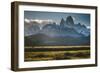 Sunset Over The Cerro Torre Mount Fitzroy Spires In Los Glacieres National Park, Argentina-Jay Goodrich-Framed Photographic Print