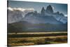 Sunset Over The Cerro Torre Mount Fitzroy Spires In Los Glacieres National Park, Argentina-Jay Goodrich-Stretched Canvas